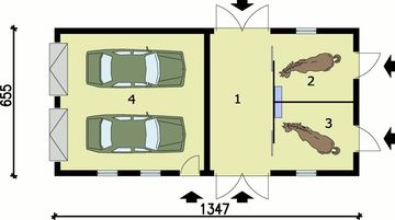 Parter projektu - S15 stajnia dla koni - 2 boksy