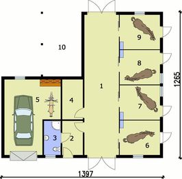 Parter projektu - S18 stajnia dla koni - 4 boksy