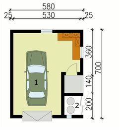 Parter projektu - G102 garaż jednostanowiskowy