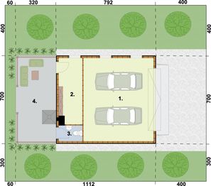 Parter projektu - G60 szkielet drewniany budynek gospodarczy