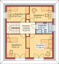 Piętro 1 projektu - Domek Toskański (131 PS)