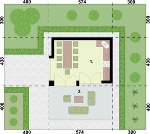 Parter projektu - KL1 Kuchnia letnia / Bud. Gospodarczy