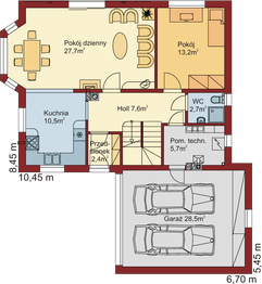 Parter projektu - Domek Modrzewiowy + W (007 BT)