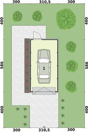 Parter projektu - GB37 projekt garażu blaszanego jednostanowiskowego