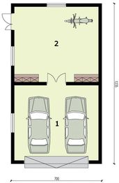 Parter projektu - G318 garaż dwustanowiskowy z pomieszczeniem gospodarczym