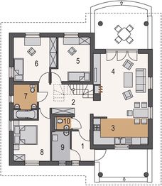 Parter projektu - Miłka wersja z poddaszem uzytkowym