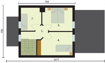 Poddasze projektu - Orlean 3 dom letniskowy z poddaszem