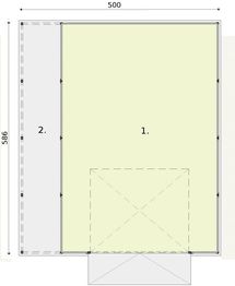 Parter projektu - GB10 projekt garażu blaszanego jednostanowiskowego z wiatą