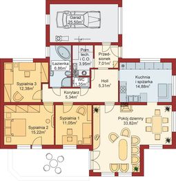 Parter projektu - Domek Sosnowy+G (008 MR)
