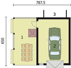 Projekt budynku gospodarczego G82 budynek gospodarczy - rzut parteru, dom liczy 0 pokoje, 0 łazienki i wc