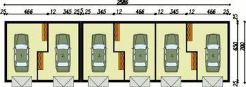 Projekt budynku gospodarczego G93 budynek gospodarczy - rzut parteru, dom liczy 0 pokoje, 0 łazienki i wc