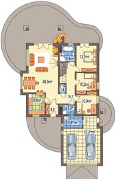 Parter projektu - Mirabelka B 2-garaże