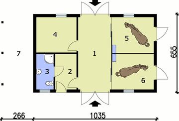 Parter projektu - S2 stajnia dla koni - 2 boksy