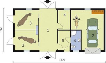 Parter projektu - S4 stajnia dla koni - 2 boksy