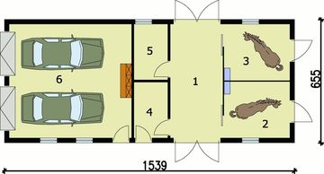 Parter projektu - S7 stajnia dla koni - 2 boksy