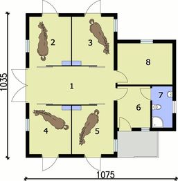 Parter projektu - S8 stajnia dla koni - 4 boksy