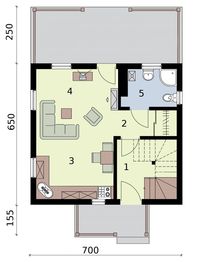 Parter projektu - Orlean 4 dom letniskowy z poddaszem