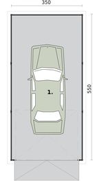 Parter projektu - GB30 projekt garażu blaszanego jednostanowiskowego