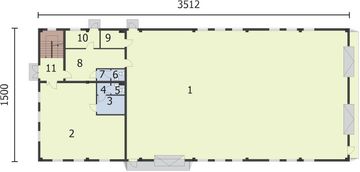 Parter projektu - G267 garaż trzystanowiskowy z pomieszczeniami gospodarczymi