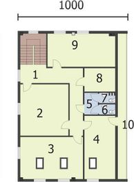 Piętro 1 projektu - G267 garaż trzystanowiskowy z pomieszczeniami gospodarczymi