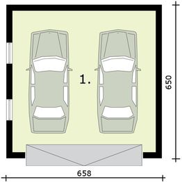 Parter projektu - G309 garaż dwustanowiskowy