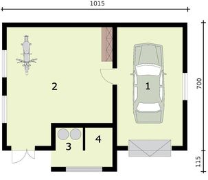 Parter projektu - G310 jednostanowiskowy z pomieszczenie gospodarczym