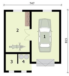 Parter projektu - G311 garaż jednostanowiskowy z pomieszczeniem gospodarczym