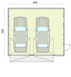 Parter projektu - GB21 Garaż blaszany dwustanowiskowy