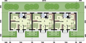 Parter projektu - Toronto 2 dom letniskowy (zabudowa szeregowa)