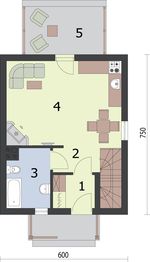 Parter projektu - Oklahoma dom letniskowy z poddaszem