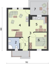 Parter projektu - Sydney dom letniskowy z poddaszem użytkowym