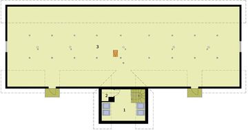 Poddasze projektu - S25 Stajnia angielska dla koni - 16 boksów + część mieszkalna