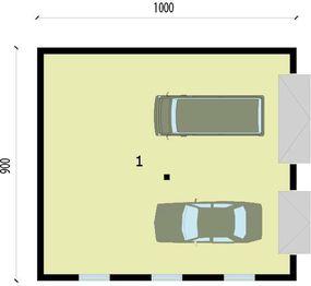 Parter projektu - G220 garaż dwustanowiskowy