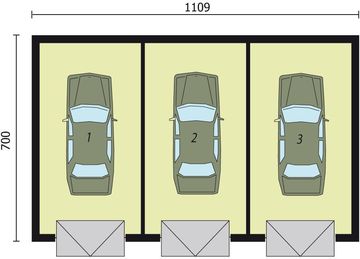 Parter projektu - G215 garaż trzystanowiskowy