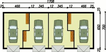 Parter projektu - G92 garaż czterostanowiskowy