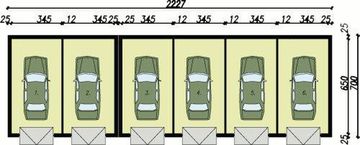Parter projektu - G95 garaż sześciostanowiskowy