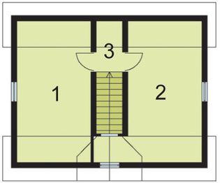 Poddasze projektu - G34 garaż dwustanowiskowy z poddaszem użytkowym