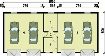 Parter projektu - G49 garaż czterostanowiskowy z pomieszczeniami gospodarczymi