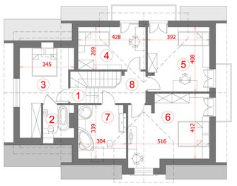 Poddasze projektu - Dom pod motylem