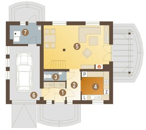 Parter projektu - Seweryn z garażem 1-st. [A]