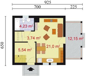 Parter projektu - Orlean dom letniskowy z poddaszem