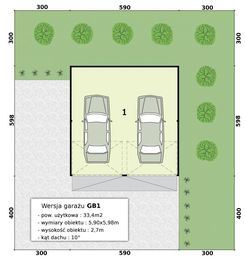 Parter projektu - GB1 Garaż blaszany dwustanowiskowy