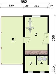 Projekt budynku gospodarczego G301 budynek gospodarczy bez bramy - rzut parteru, dom liczy 0 pokoje, 0 łazienki i wc