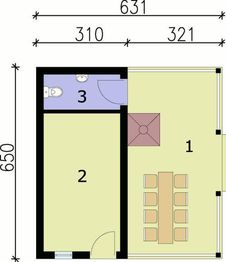 Parter projektu - G69 garaż dwustanowiskowy podziemny