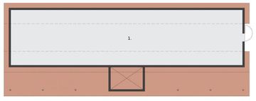 Poddasze projektu - S43 Stajnia angielska dla koni - 6 boksów