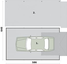 Parter projektu - GB3 Garaż blaszany jednostanowiskowu z wiatą