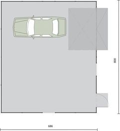 Parter projektu - GB4 Garaż blaszany jednostanowiskowy z pomieszczeniem gospodarczym