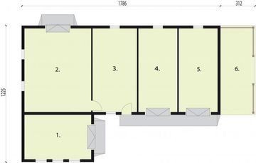 Parter projektu - G269 garaż czterostanowiskowy z pomieszczeniem gospodarczym