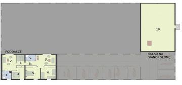 Poddasze projektu - S44 stajnie na 13 boksów z ujeżdżalnią