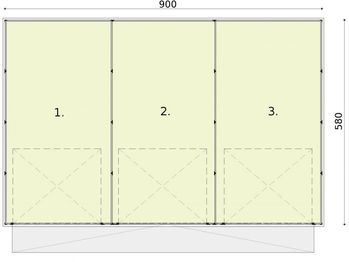 Parter projektu - GB8 Garaż blaszany trzystanowiskowy